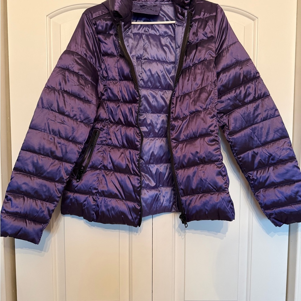 a.n.a Shiny Purple Packable Jacket